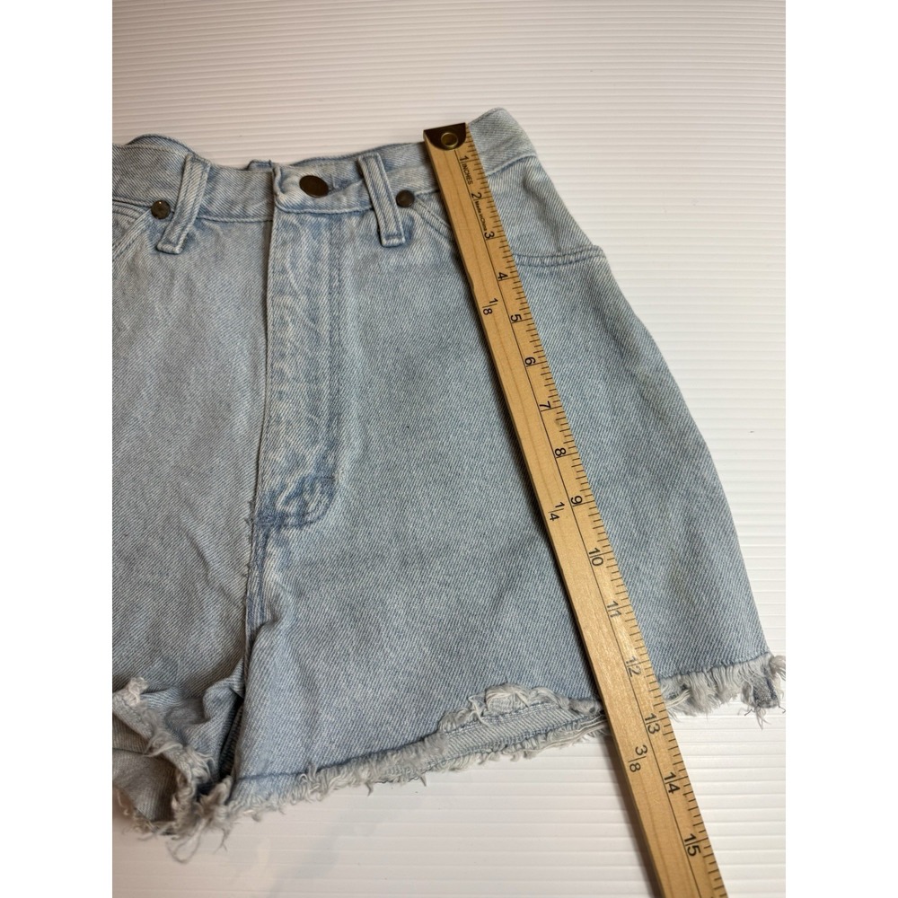 Vintage 80/90s Wrangler Mom Light Wash Jean Shorts 5/6 High Waist Retro MADE USA - Picture 3 of 7